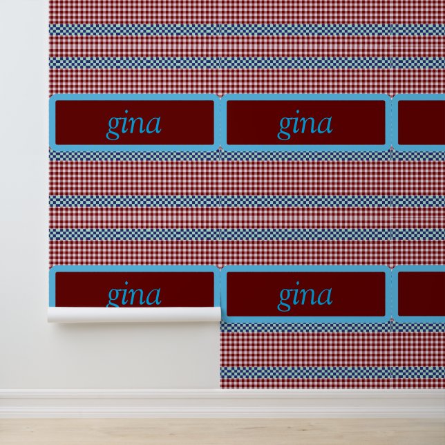Plaid Gingham Personalized Wallpaper (Application)