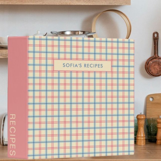 Plaid Gingham Pink Favourite Receipt Rustic Binder (Creator Uploaded)