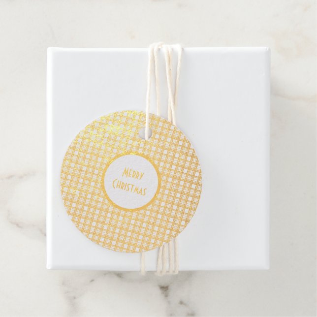 Plaid Gold Foil Favour Tags (With Box)