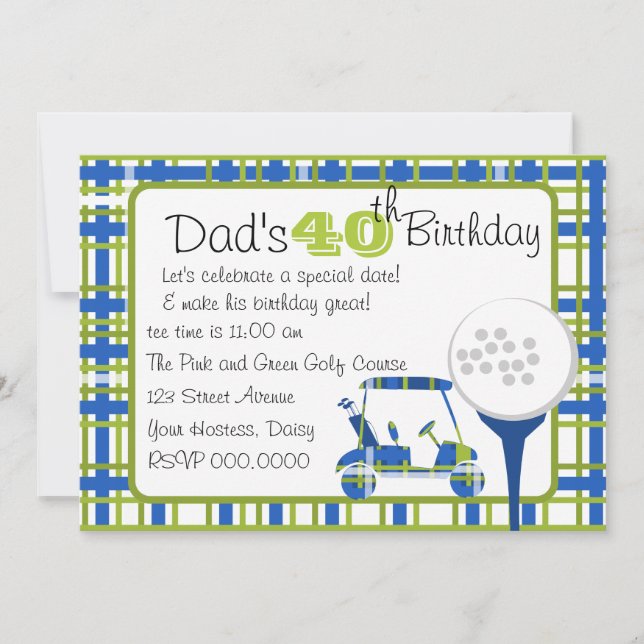 Plaid Golf Invitation (Front)