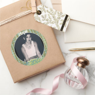 Plaid Graduation Photo Stickers