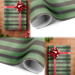 Plaid Green Black Brown Grunge Distressed Check Wrapping Paper