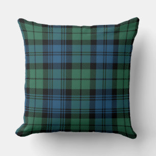 Plaid Green Check Campbell Tartan Throw Pillow