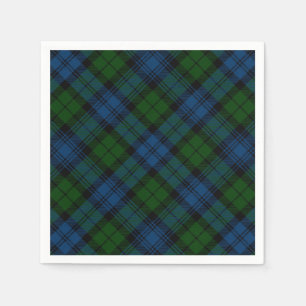 Plaid Green Christmas Holidays Rustic Tartan Paper Napkin