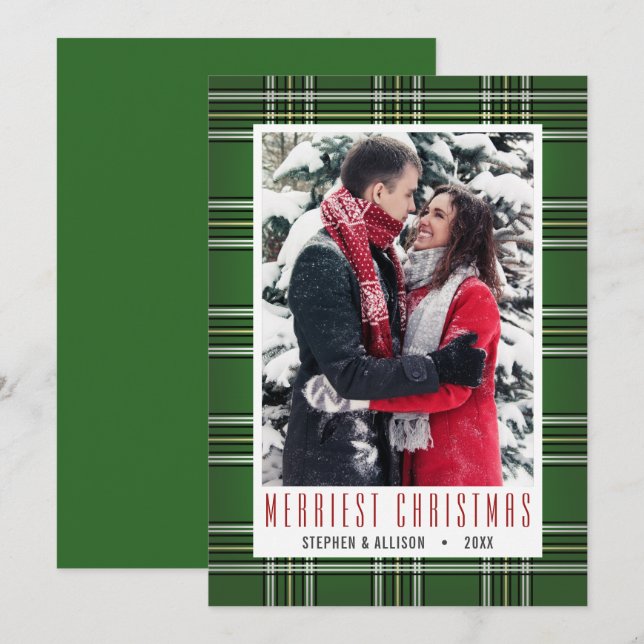 Plaid Green Classic | Holiday Photo (Front/Back)