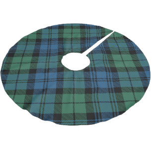 Plaid Green Rustic Holiday Campbell Tartan Brushed Polyester Tree Skirt