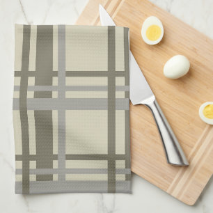 Plaid grey and cream kitchen towel