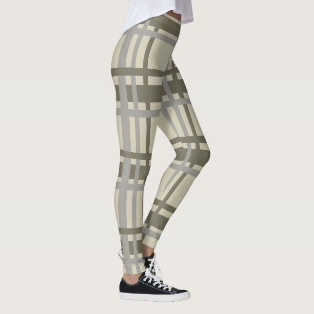 Plaid grey and cream leggings (Right)
