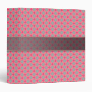 Plaid , grey and pink binder