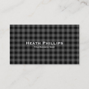 Plaid gris et noir À damiers Cartes de visite
