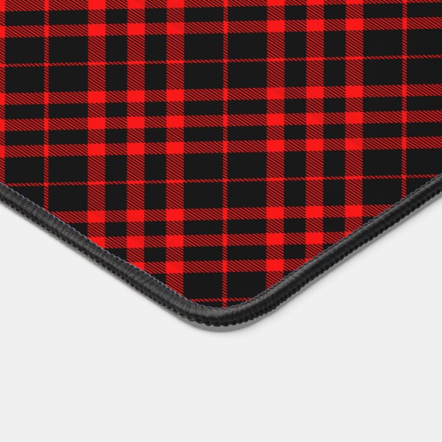 Plaid Grunge Motif Tartan Cool Rétro Noir & Rouge (Coin)