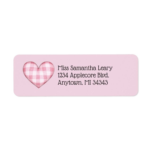 Plaid Heart 3D Address with Custom Text (Front)