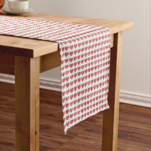 Plaid Hearts Pattern Short Table Runner