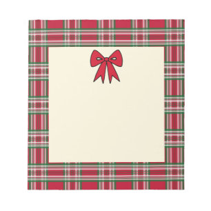 Plaid Holiday Christmas Notepad 