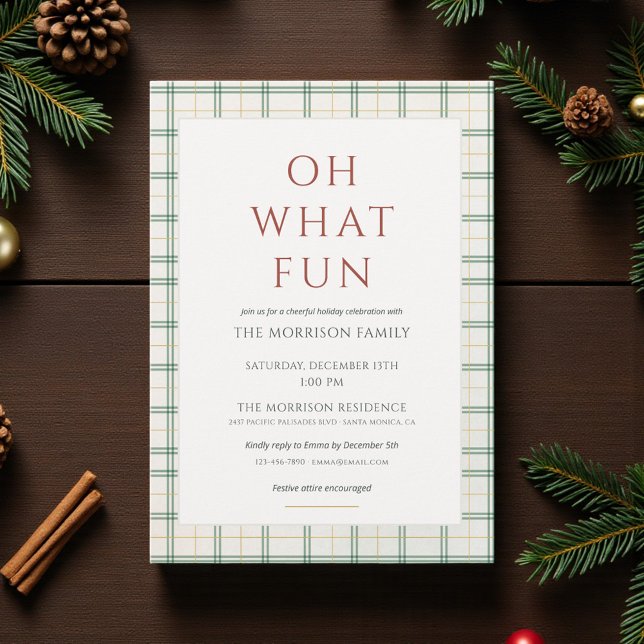 Plaid Holiday Christmas Party Invitation (Creator Uploaded)