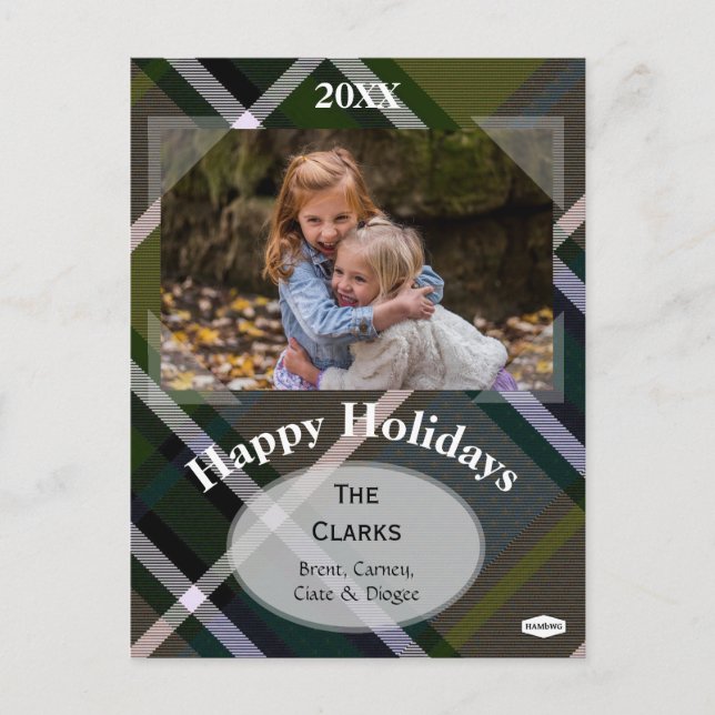 Plaid Holiday Postcard by HAMbWG (Front)