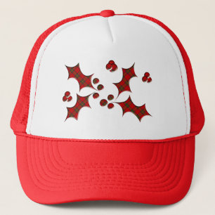Plaid Holly Christmas Shape Trucker Hat