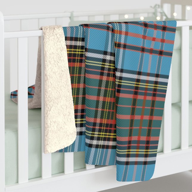 Plaid Home Sweet Home Tartan Anderson Personalized Sherpa Blanket (Creator Uploaded)