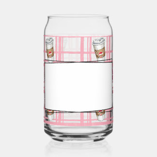 Plaid hot cocoa and peppermint can glass