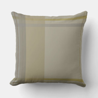 plaid in gold, silver copper, greys & beiges throw pillow