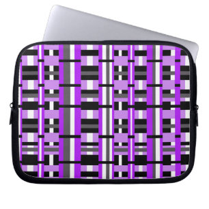 Plaid in Purple, Black & Grey Laptop Sleeve