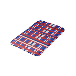 Plaid in Red, White & Blue Bath Mat