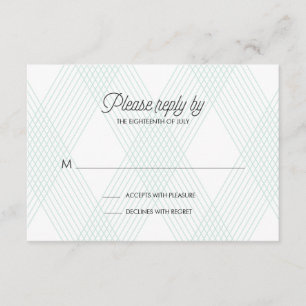 Plaid-ish Wedding RSVP Card