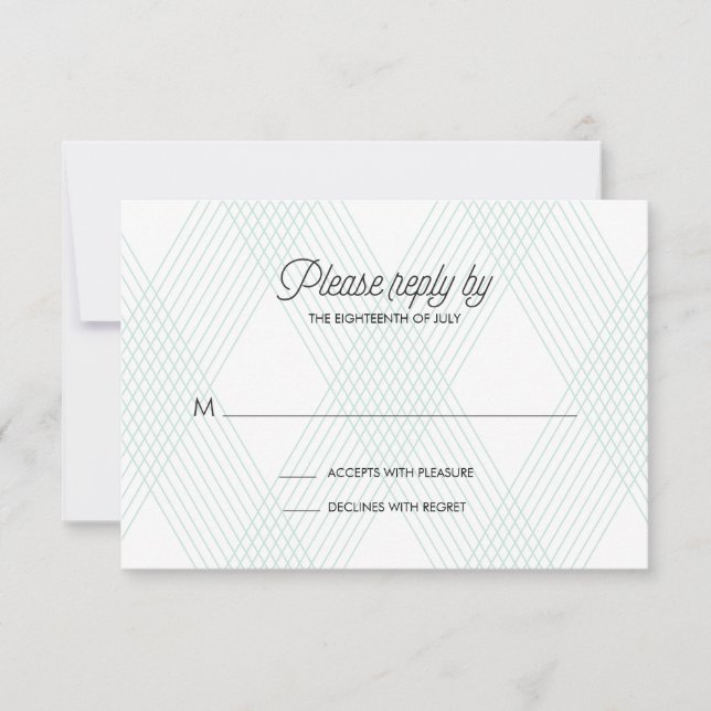 Plaid-ish Wedding RSVP Card (Front)