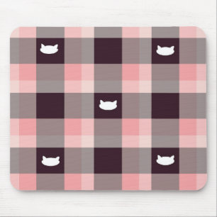 Plaid kitty mouse pad