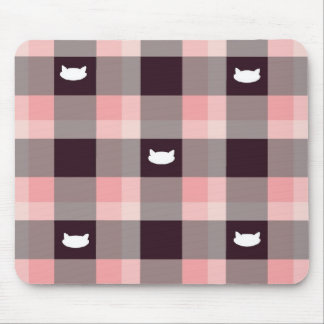 Plaid kitty mouse pad