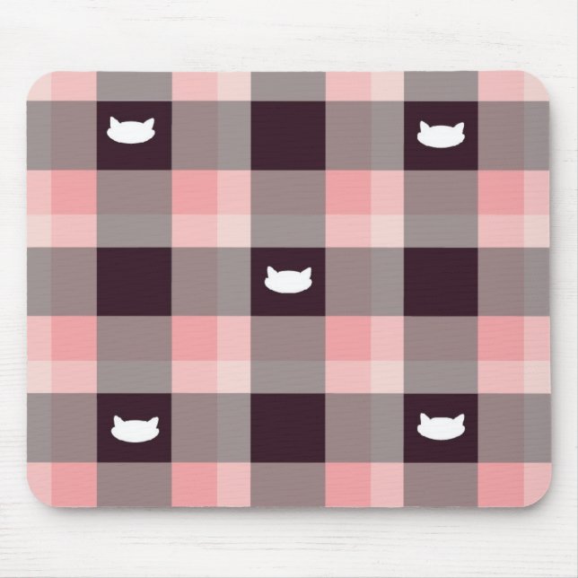 Plaid kitty mouse pad (Front)