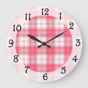 Plaid Large Clock