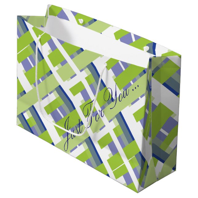 Plaid Lime Gift Bag (Front Angled)