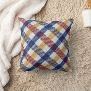 Plaid Look Throw Pillow