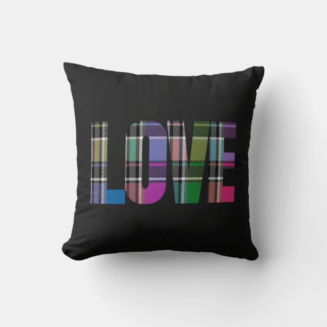 Plaid Love Accent Coussin par HAMbyWG (Recto)