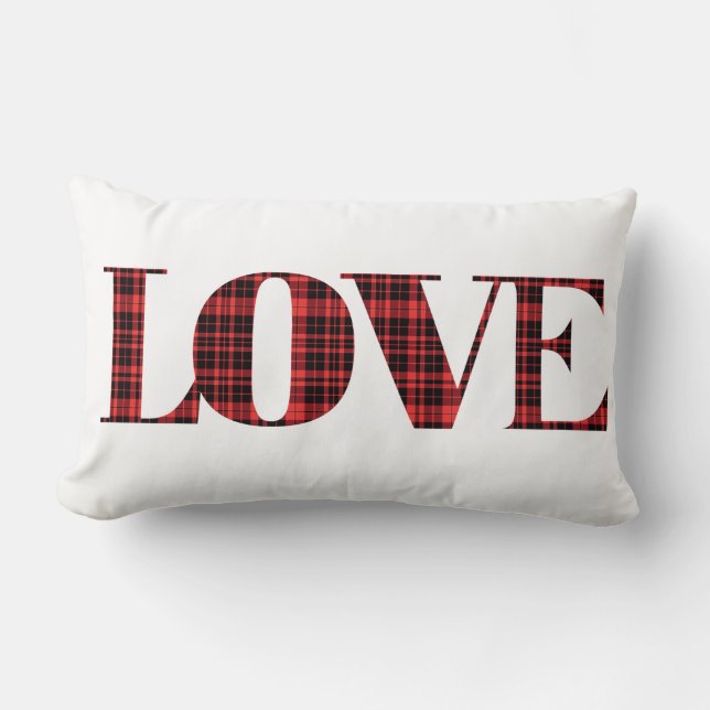 Plaid LOVE Pillow (Front)