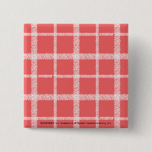 Plaid LtPink 2 Inch Square Button