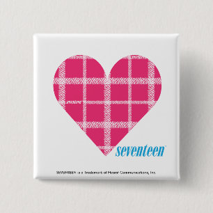 Plaid Magenta 2 2 Inch Square Button