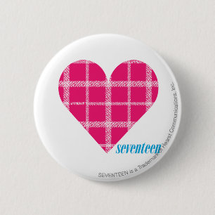 Plaid Magenta 2 Inch Round Button