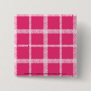 Plaid Magenta 2 Inch Square Button