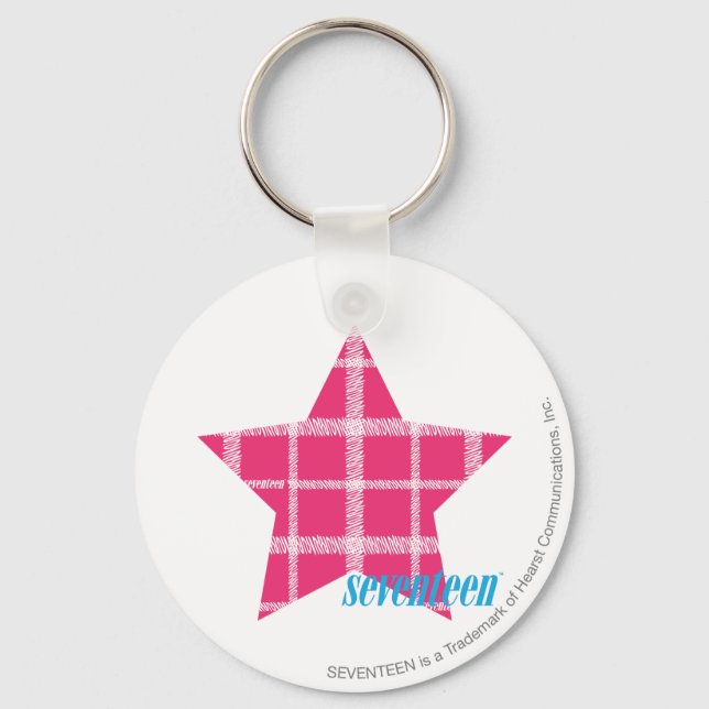 Plaid Magenta 3 Keychain (Front)