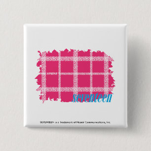Plaid Magenta 4 2 Inch Square Button