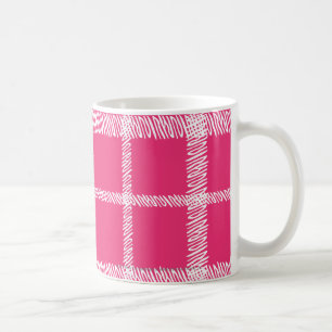 Plaid Magenta Coffee Mug