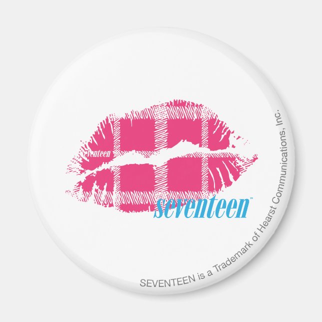 Plaid Magenta Magnet (Front)