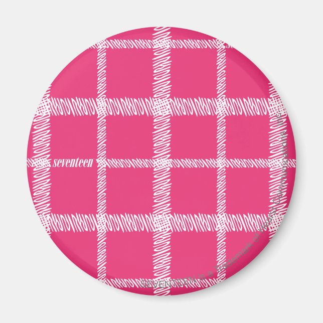Plaid Magenta Magnet (Front)