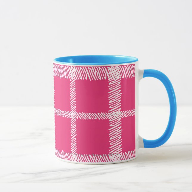 Plaid Magenta Mug (Right)