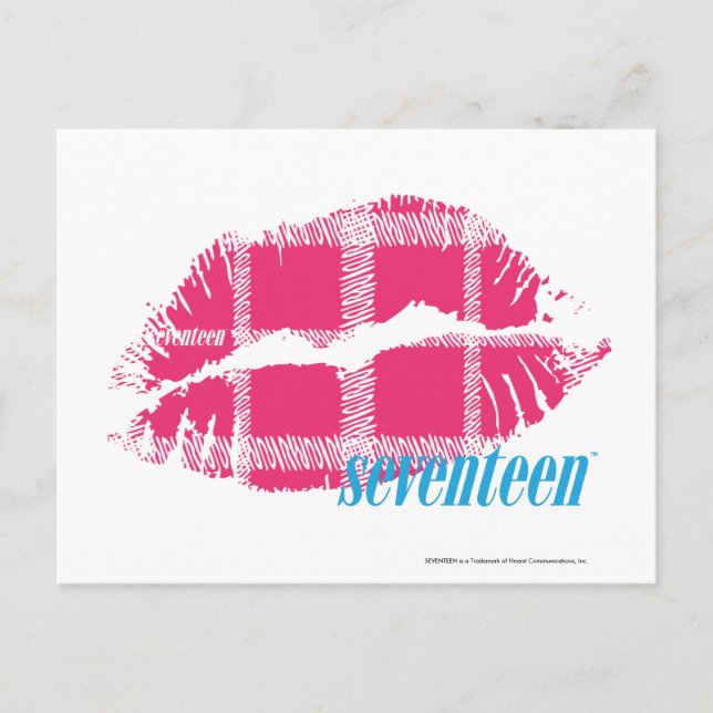Plaid Magenta Postcard (Front)