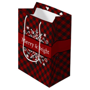 Plaid Merry & Bright snowflake Medium Gift Bag