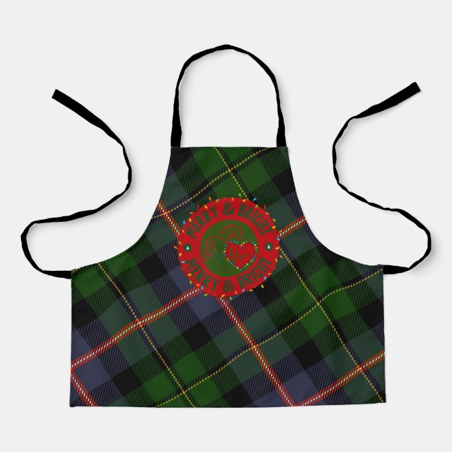 Plaid Merry Christmas& Bright Apron (Front)