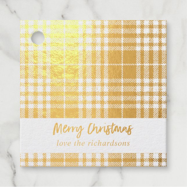 Plaid Merry Christmas Favour Tags (Front)